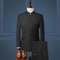 Mens Suits Set (Jacket+Pants+Vest)  Stand Collar Chinese Style Slim Fit Suits  3  Piece Wedding Men Clothing eprolo