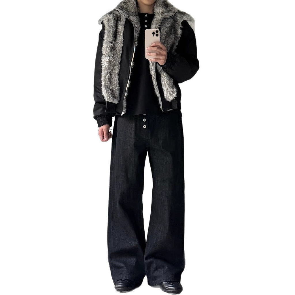 Cleanfit Double-Layer Faux Fur Collar Thickened Warm Winter Jacket for Men eprolo