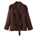 Tie up collar long sleeved short jacket eprolo