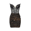 Black strapless mini dress with crystal embellishments | Evening Party | Clubwear eprolo