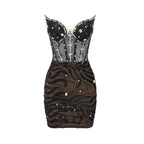 Black strapless mini dress with crystal embellishments | Evening Party | Clubwear eprolo