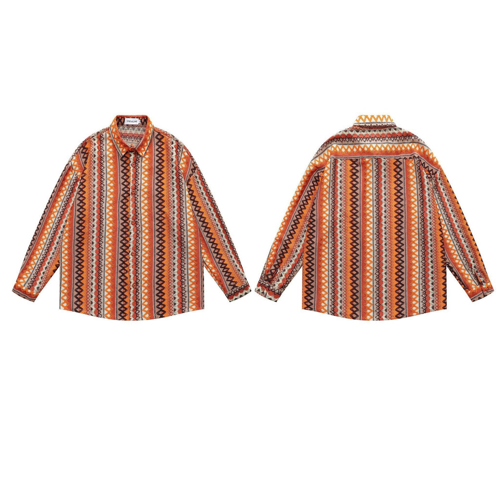 Ethnic Hollow-out Long-sleeved Shirt for Men and Women eprolo