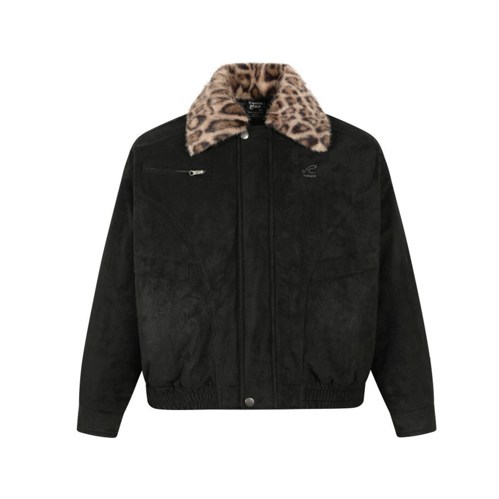 Leopard suede jacket with cotton jacket for men eprolo