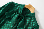 Spring And Summer New Quality Acetic Acid Jacquard Popular Green Slimming Large Swing Dress With Bow Women's Skirt eprolo