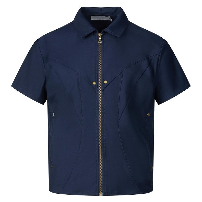 Short Sleeve Shirt Men Harrington  High Street Casual Half Sleeve Shirt Trendy eprolo