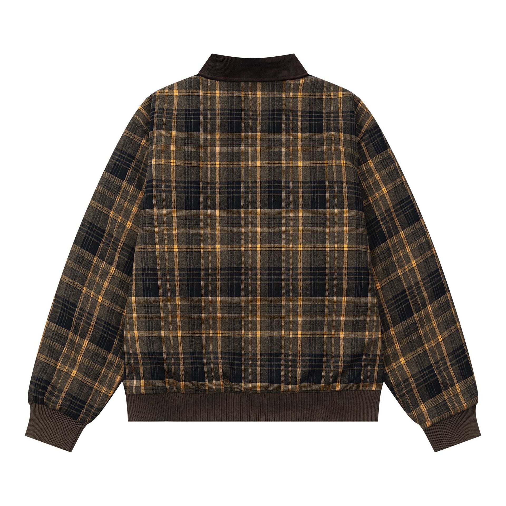 Color blocking plaid thick lapel jacket for men and women eprolo
