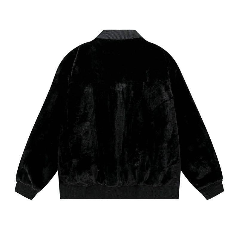 Fur jacket leather splicing motorcycle jacket for men eprolo