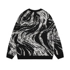 Letter embroidery loose round neck pullover knitted sweater for men eprolo