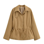 Waist lapel short jacket for women's autumn eprolo