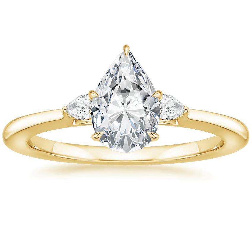 Fashion Luxury Three-Stone Diamond Ring 1 Carat Wedding Ring S925 Sterling Silver Plated 18K Gold Lab-Grown Diamond Ring for Women eprolo