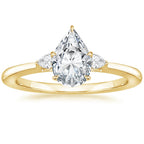 Fashion Luxury Three-Stone Diamond Ring 1 Carat Wedding Ring S925 Sterling Silver Plated 18K Gold Lab-Grown Diamond Ring for Women eprolo