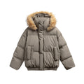 Fur Collar PU Leather Cotton Coat for Men and Women Thick Warm Winter Outerwear eprolo