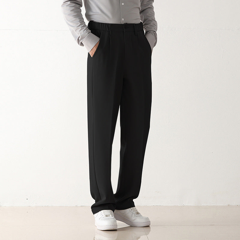 Comfortable commuting ironless suit pants for men, straight leg wide leg casual shorts, loose fitting formal pants eprolo