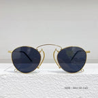 Brand Design Fashion Round Metal Sunglasses Retro Ladies Glasses Classic Luxury Driving Oval Travel Eyewear With Chain eprolo