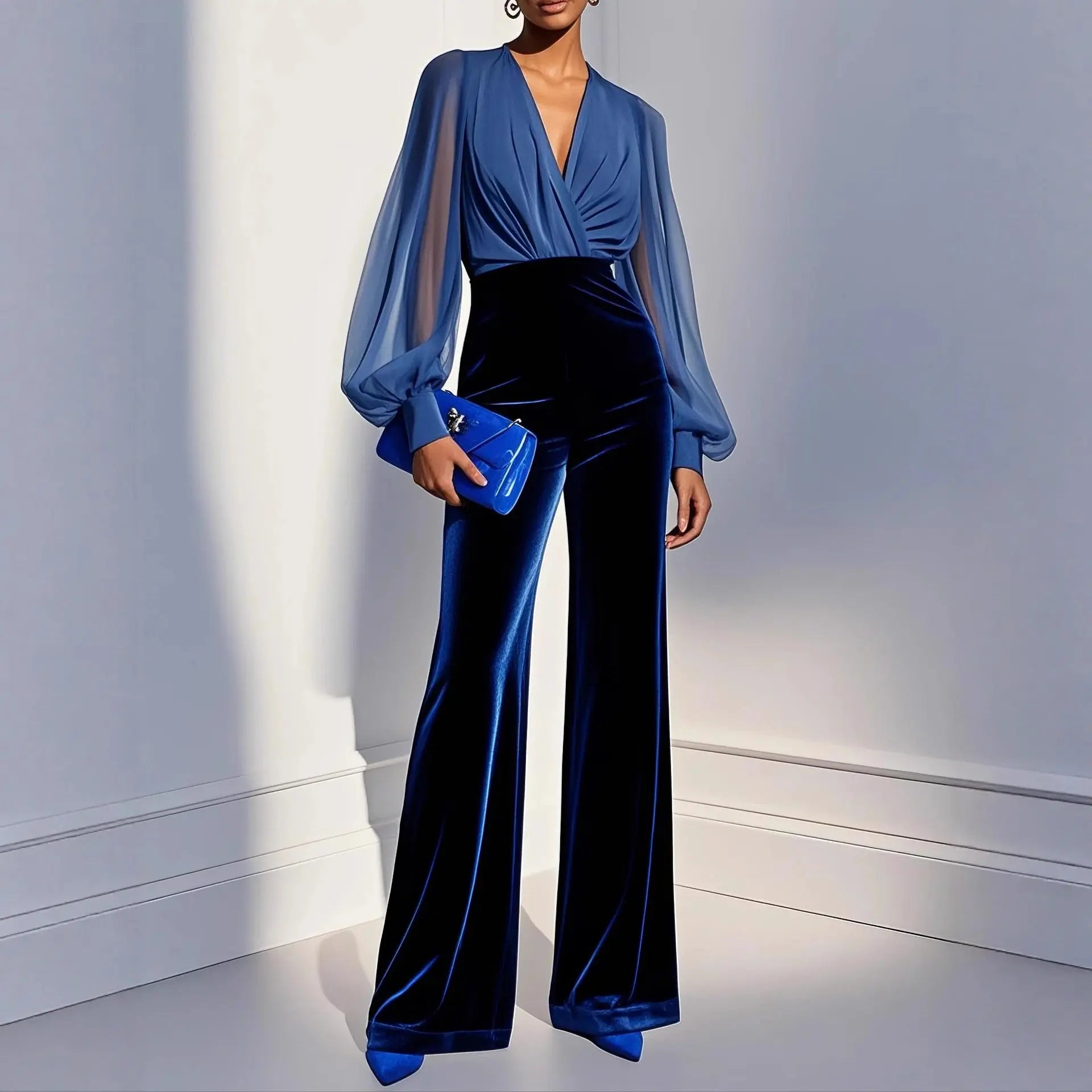 Velvet Jumpsuit With An Elegant Sophisticated Vibe VELORIA - Thread of Generations
