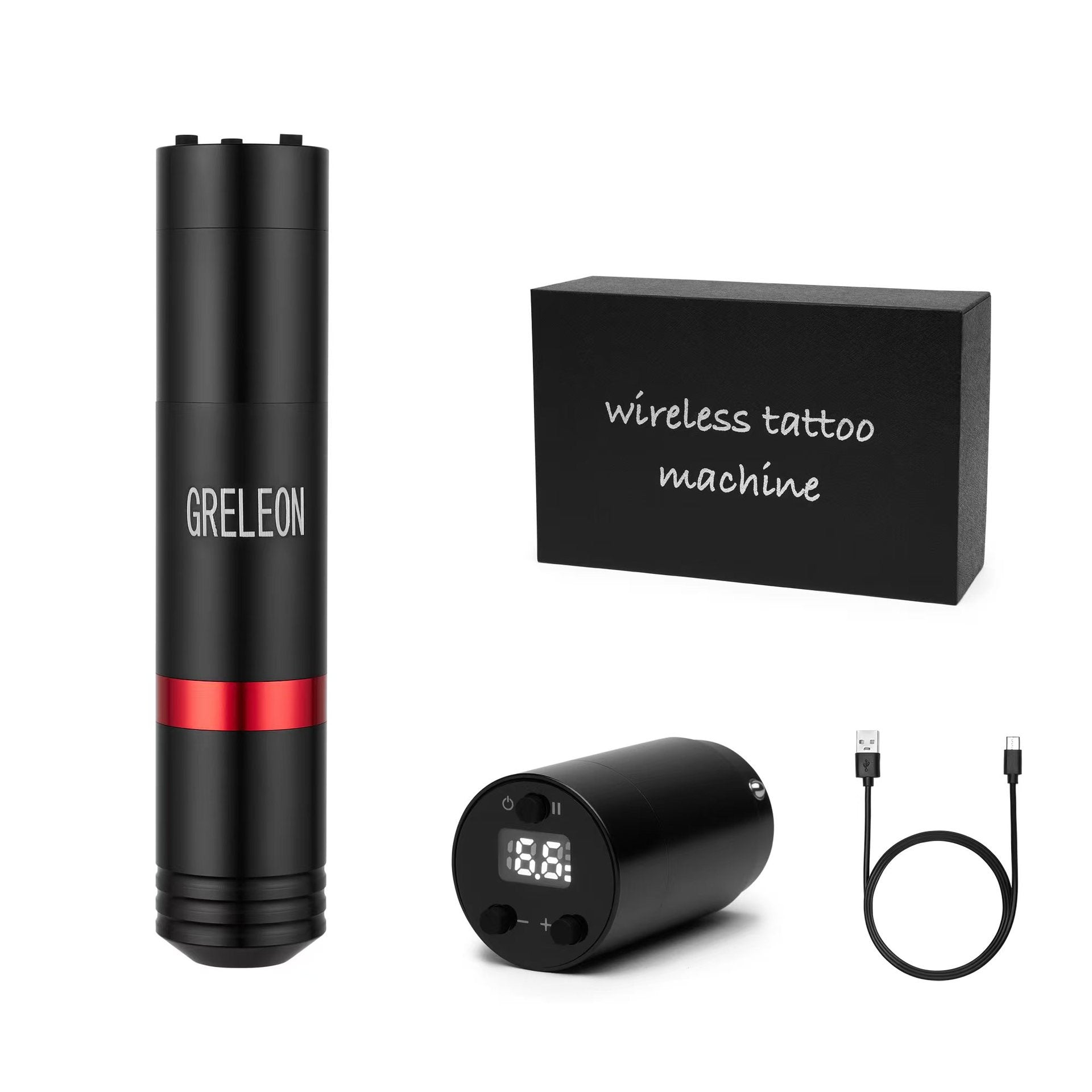 Cordless wireless tattoo pen with cutting-line technology for clean, precise lines. Lightweight, ergonomic design with extended battery life—ideal for detailed work and fine linework without cable hassle. VELORIA - Thread of Generations