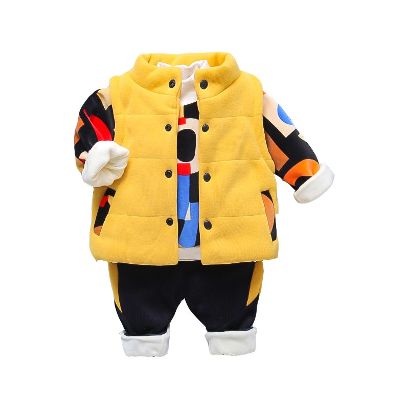 Baby Plush Thickened Sweater 3-piece Set LittleYogaSocks