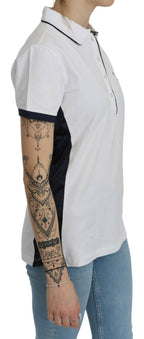 Beverly Hills Cotton White Collared Short Sleeve Top Beverly Hills