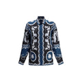 Versace Blue Silk Shirt Versace