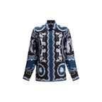 Versace Blue Silk Shirt Versace