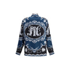 Versace Blue Silk Shirt Versace