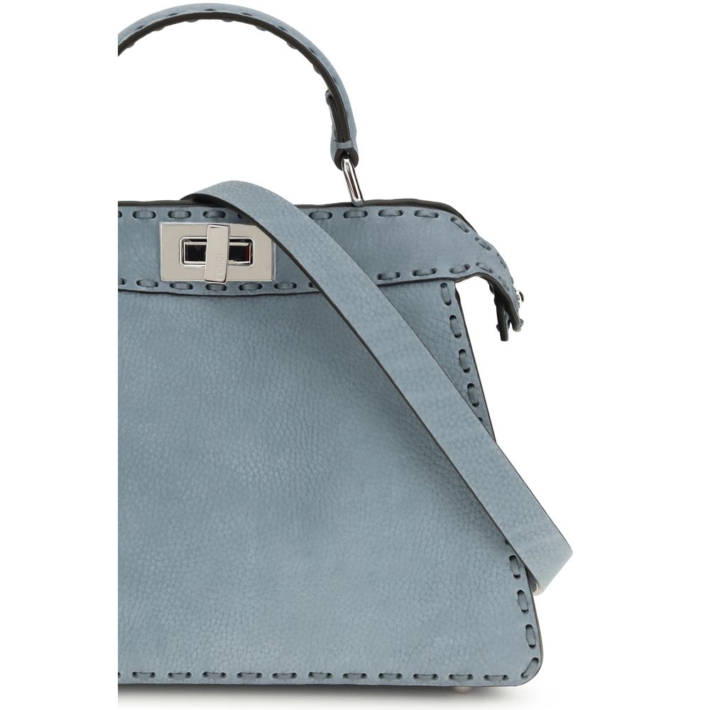 Fendi Blue Calf Leather Bos Taurus Handbag Fendi