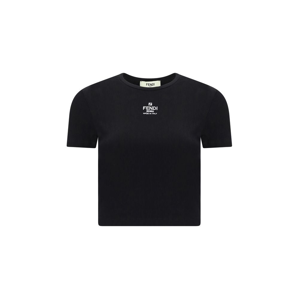 Fendi Black Cotton T-Shirt Fendi