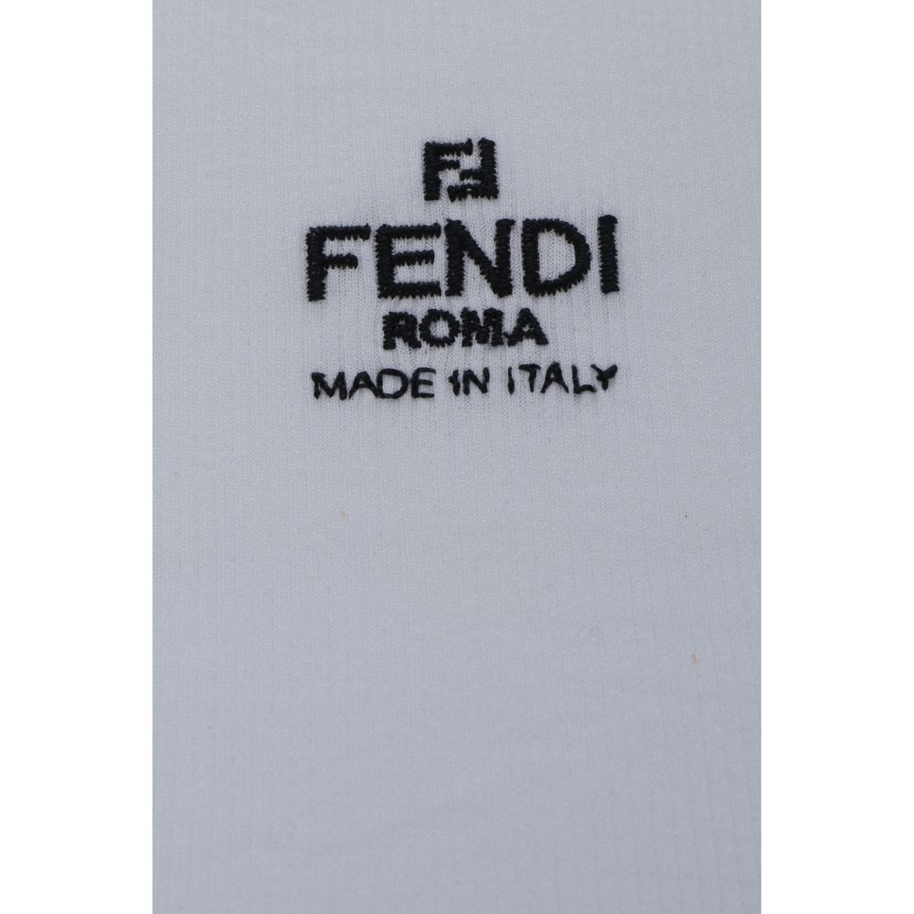 Fendi White Cotton T-Shirt Fendi