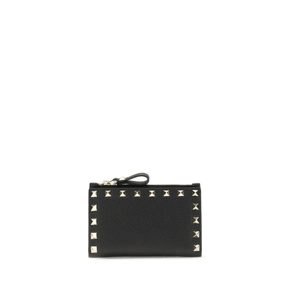 Valentino Garavani Black Calf Leather Bos Taurus Wallet Valentino Garavani