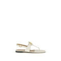 Valentino Garavani Beige Calf Leather Bos Taurus Flat Sandals Valentino Garavani