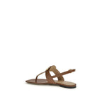 Valentino Garavani Brown Calf Leather Bos Taurus Flat Sandals Valentino Garavani