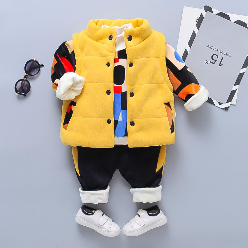 Baby Plush Thickened Sweater 3-piece Set LittleYogaSocks