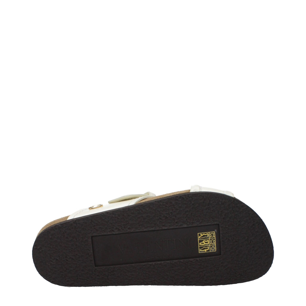 Valentino Garavani Beige Leather Slippers Valentino Garavani