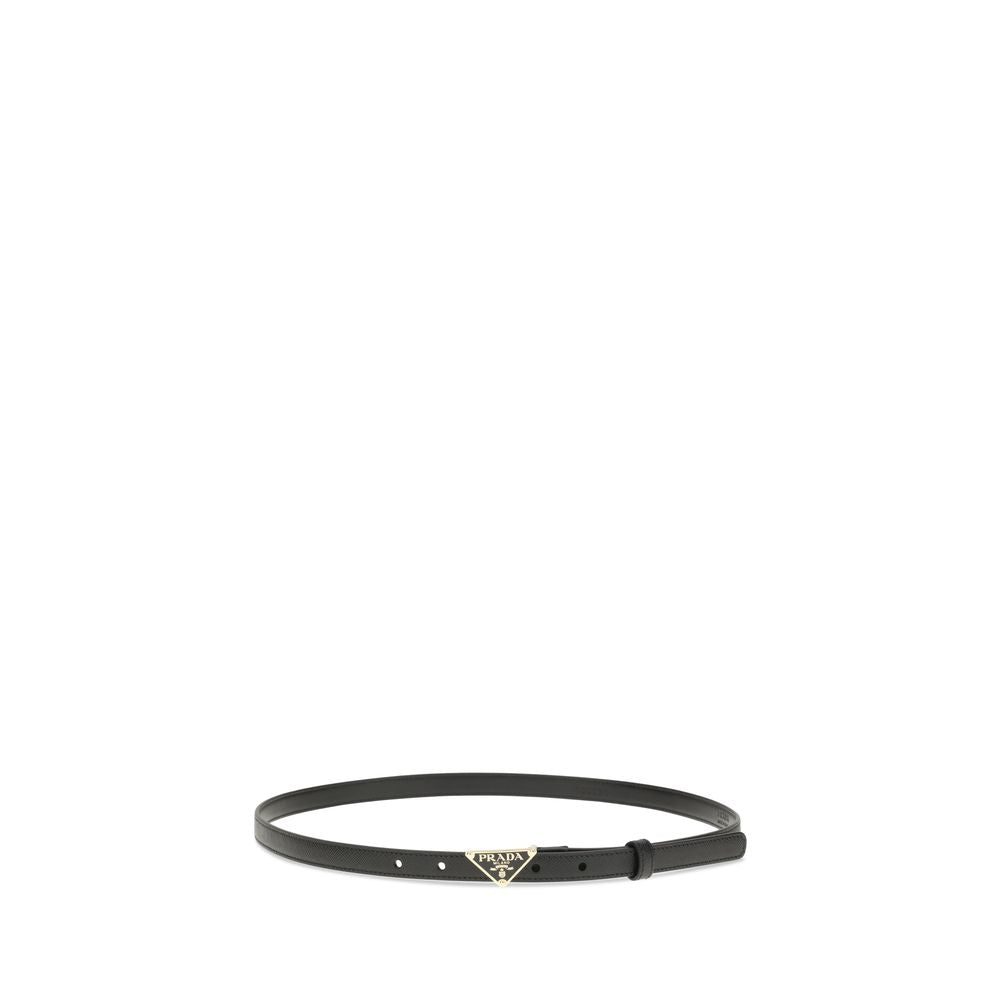 Prada Black Calf Leather Bos Taurus Regular Belt Prada