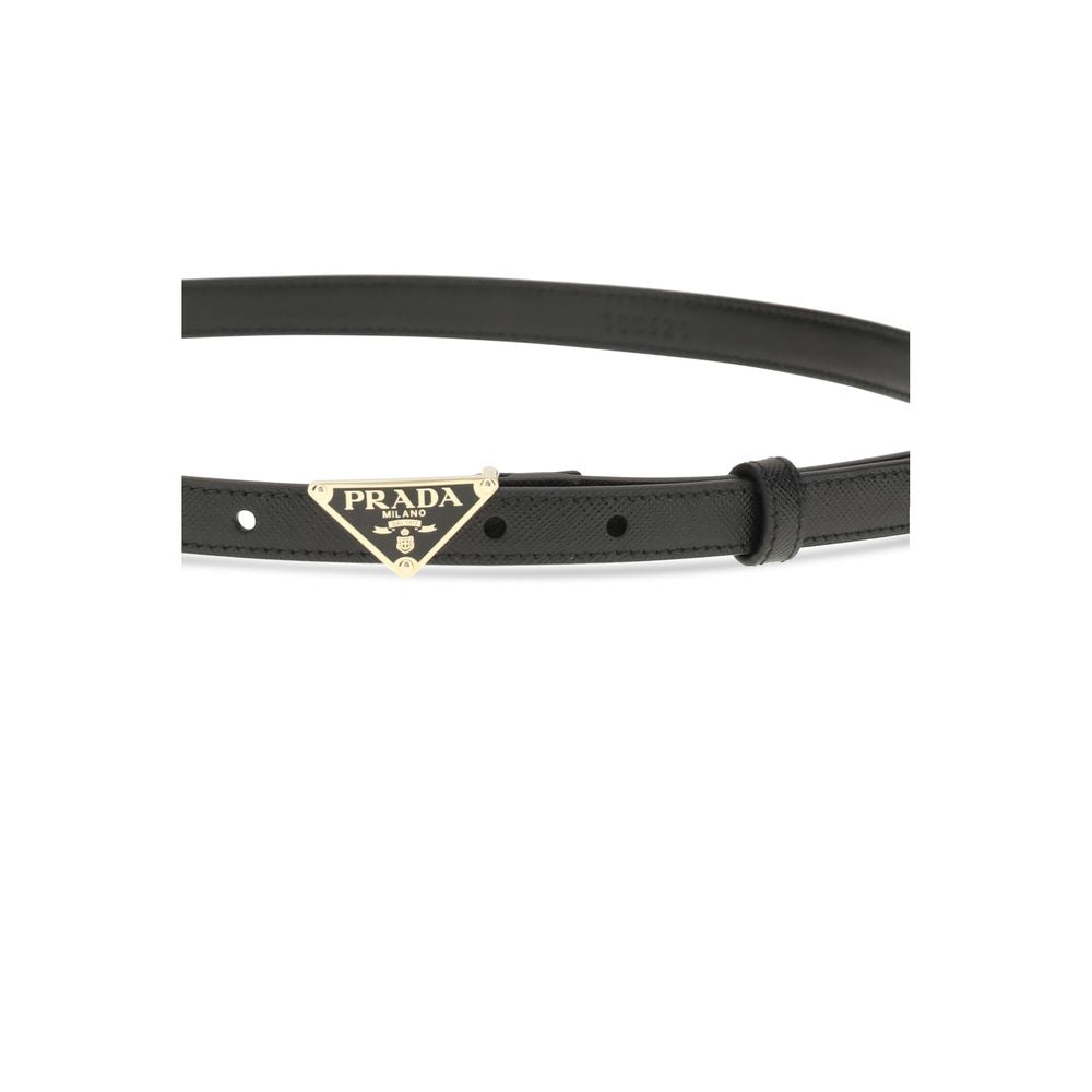 Prada Black Calf Leather Bos Taurus Regular Belt Prada