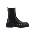 Valentino Garavani Black Calfskin Flat Boots Valentino Garavani