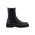 Valentino Garavani Black Calfskin Flat Boots Valentino Garavani