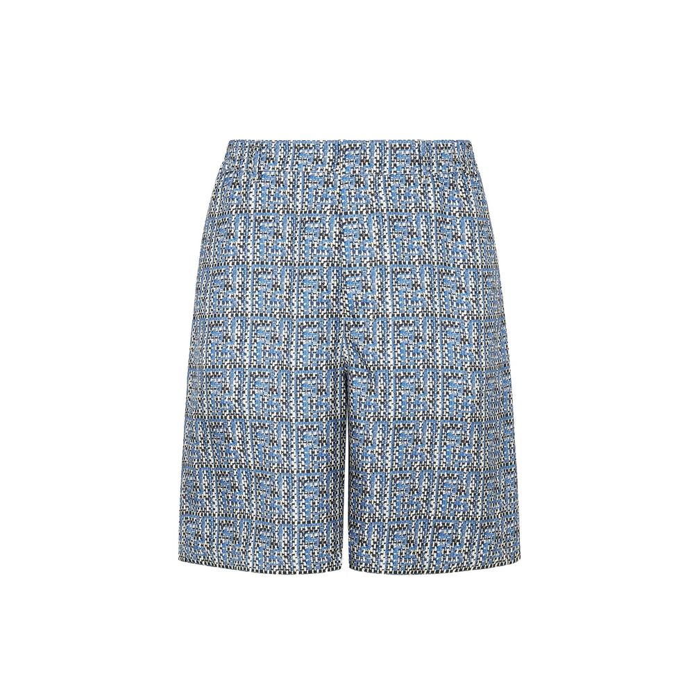 Fendi Blue Silk Bermuda Shorts Fendi