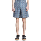 Fendi Blue Silk Bermuda Shorts Fendi