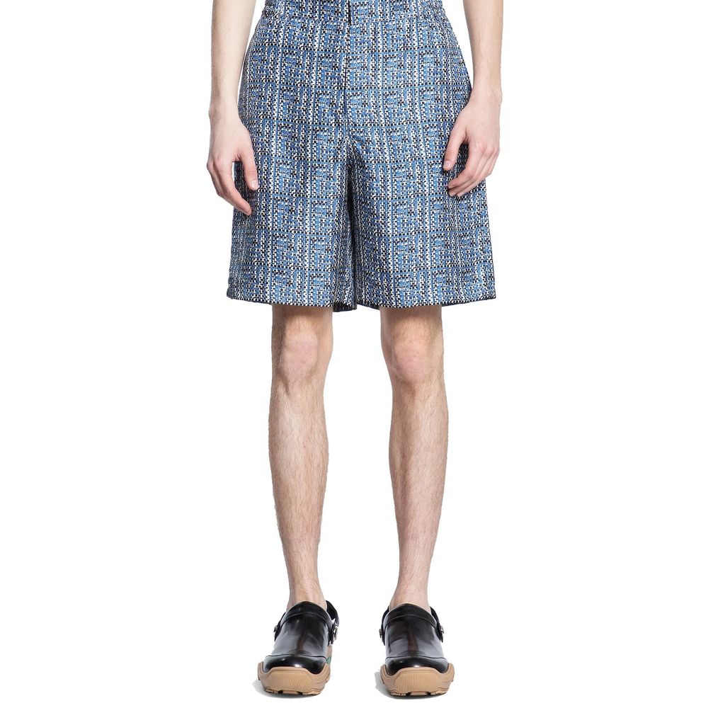 Fendi Blue Silk Bermuda Shorts Fendi