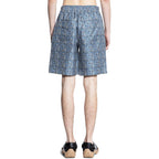 Fendi Blue Silk Bermuda Shorts Fendi