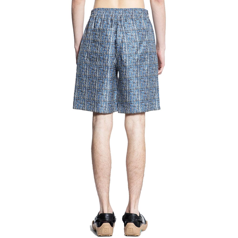 Fendi Blue Silk Bermuda Shorts Fendi
