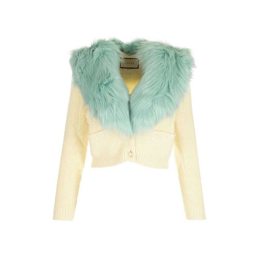 Gucci White Wool Cardigan Gucci