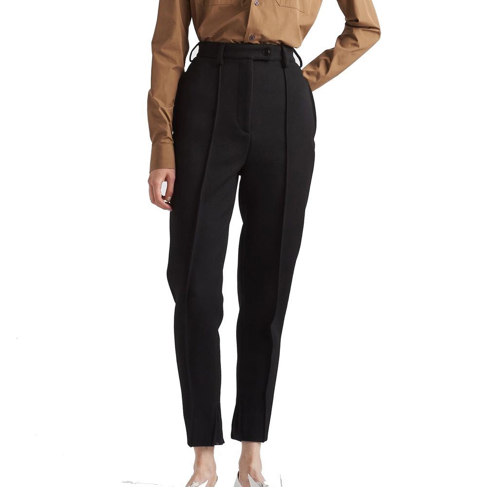 Prada Black Virgin Wool Casual Pants Prada