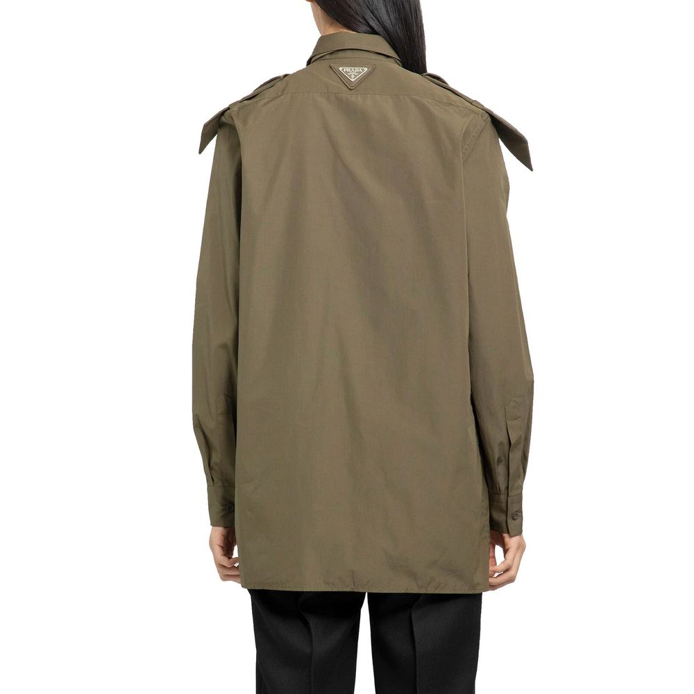 Prada Bicolor Cotton Dress Shirt Prada
