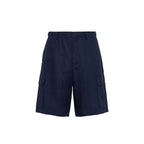 Prada Blue Linen Bermuda Shorts Prada
