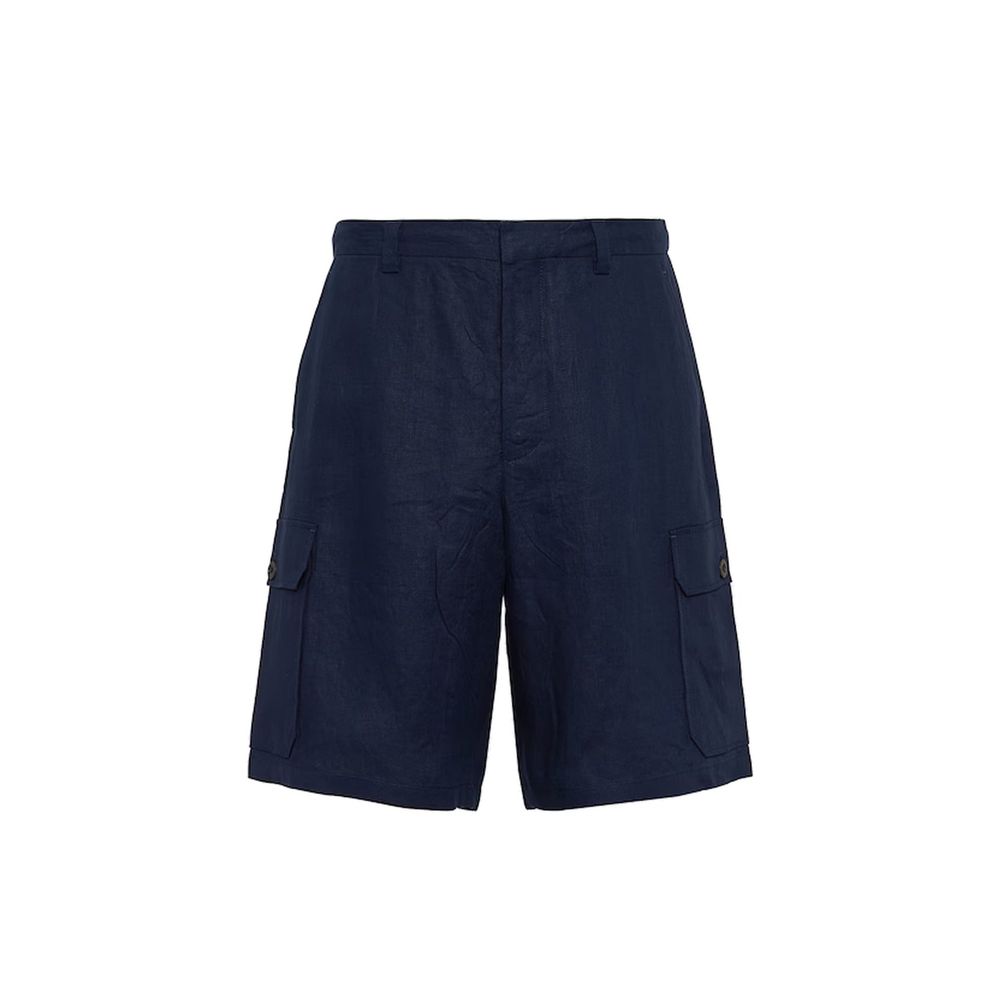 Prada Blue Linen Bermuda Shorts Prada