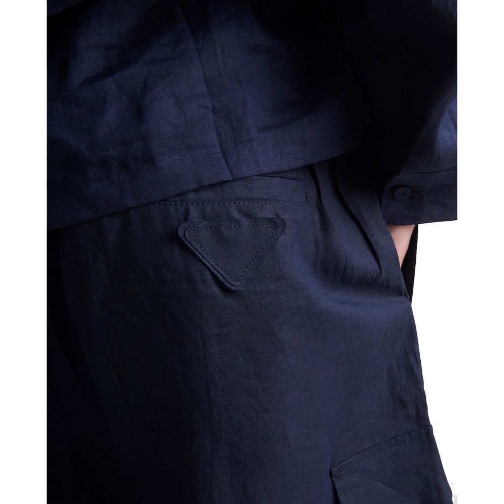 Prada Blue Linen Bermuda Shorts Prada
