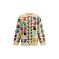 Valentino Multicolor Fleece Wool Cardigan Valentino