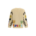 Valentino Multicolor Fleece Wool Cardigan Valentino